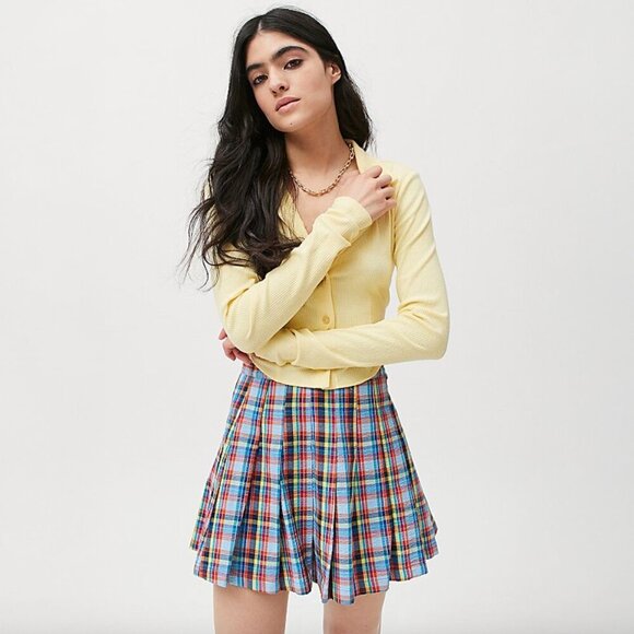 Urban Outfitters Katie Plaid Pleated Mini Skirt - Picture 2 of 9